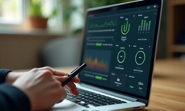 Close up of a student using the SylvaFlow productivity dashboard on a laptop