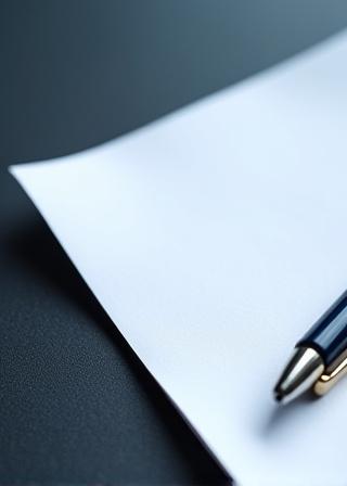 Close up of professional legal documents on a dark desk